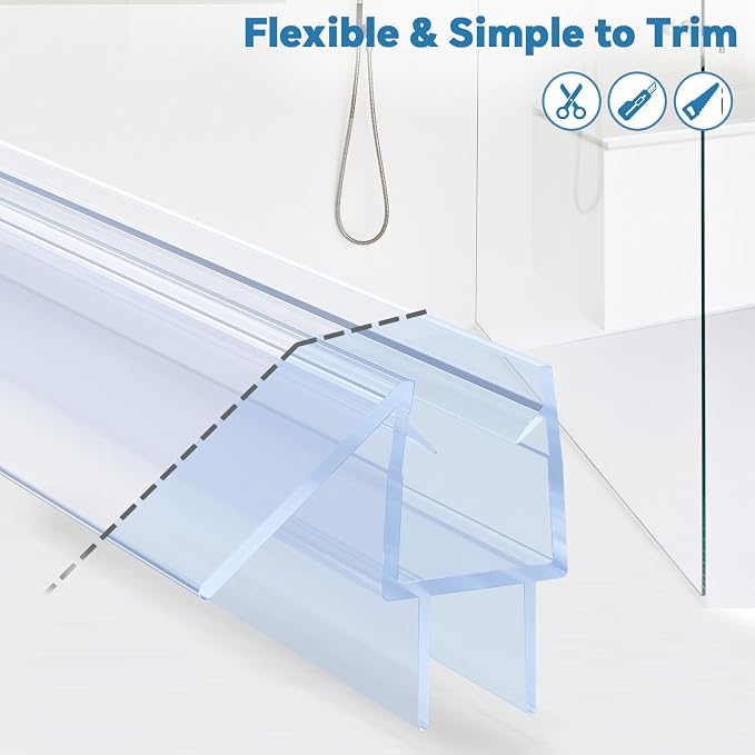 Shower Door Bottom Seal Strip, Fits 10mm Thick Glass, Prevents Leaks, Easy - Image 6