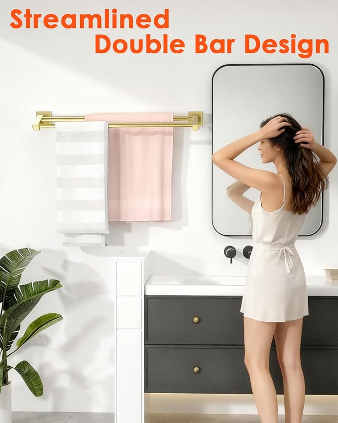 Alise Double Bath Towel Bars Towel Racks - Image 9
