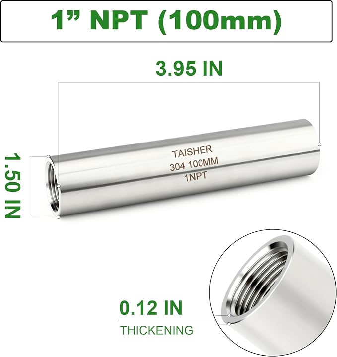 TAISHER 2PCS Stainless Steel Pipe Fittings - Image 2