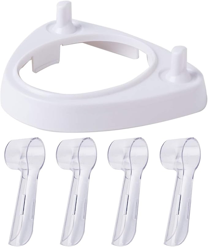LazyMe Electric Toothbrush Heads Holder Charger Holders and 4 Toothbrush Heads by LazyMe