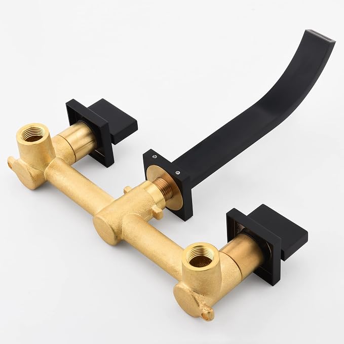 sumerain Black Bathroom Faucet Wall Mount Lavatory Faucet Includes Rough in - Image 6