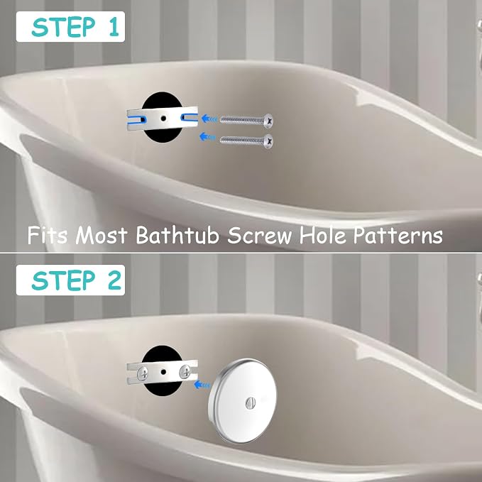 Single Hole Bathtub Drain Cover 1/8", Universal Bathtub Overflow Drain Cover - Image 6