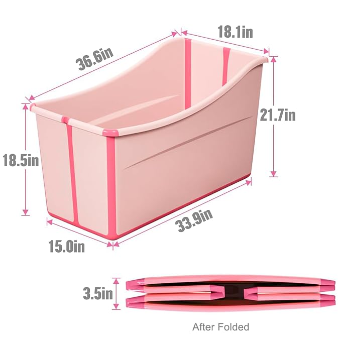 Large Foldable Bathtub for Toddler Collapsible Baby Bathtub Portable Bath tub - Image 2