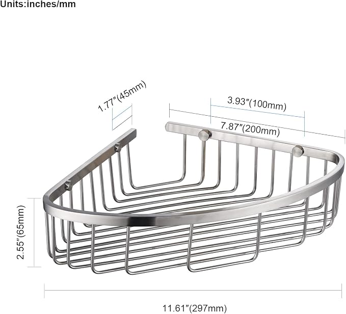 Bathroom Corner Shower Caddy Organizer, Corner-Hollow Design, SUS304 Stainless - Image 4