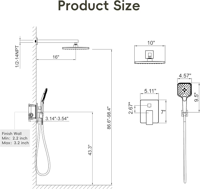 Gabrylly Shower System, Shower Faucets Sets Complete - Image 7