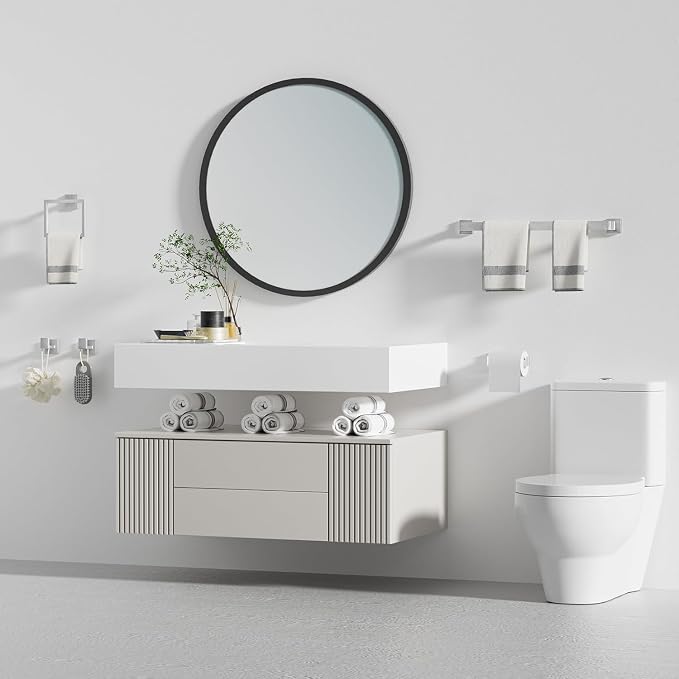 15-Piece Brushed Nickel Bathroom Accessories Set – 23.6" Towel Bar, Towel Ring - Image 7