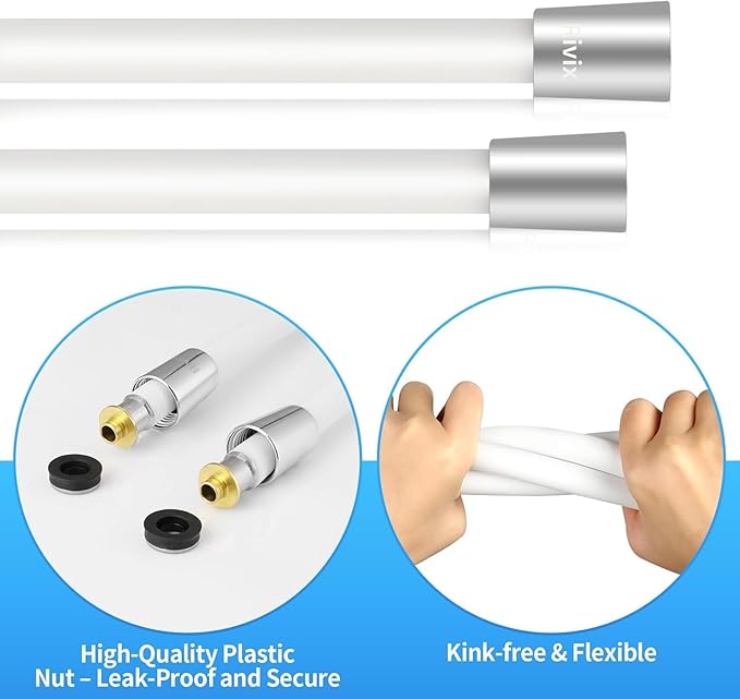 Shower Hose 79-Inch PVC White Handheld Shower Head Hose - Image 5