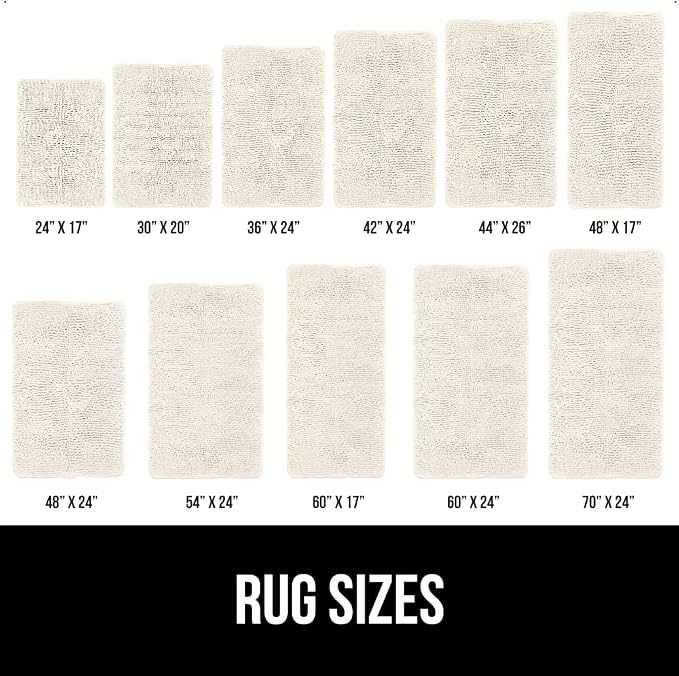 GORILLA GRIP Bath Rug Mat 60x17, Thick Soft Absorbent Chenille, Quick Dry - Image 2