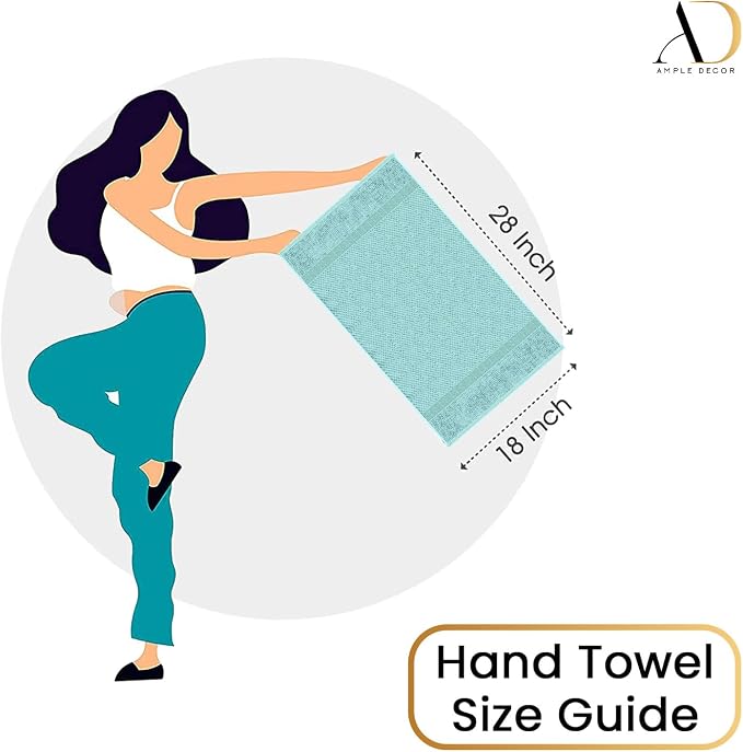 Ample Decor Bathroom Hand Towel 18 X 28 Inch 600 GSM 100% Cotton - Image 5