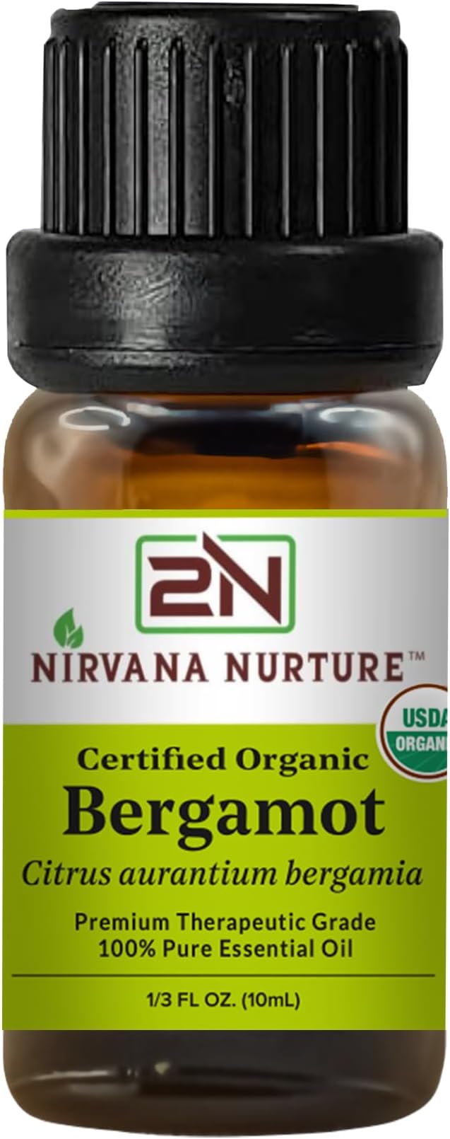 Bergamot Essential Oil USDA Certified Organic, 100% Pure Natural Premium Grade by NirvanaNurture
