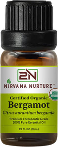 Bergamot Essential Oil USDA Certified Organic, 100% Pure Natural Premium Grade by NirvanaNurture
