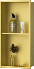 Neodrain Shower Niche Double Shelf Stainless Steel No Tile Needed Bathroom by Neodrain