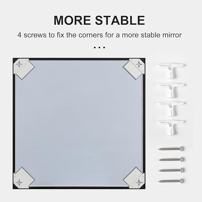 30x36 Inch Black Bathroom Mirror, Copper-Free Mirror, Aluminum Alloy Frame - Image 8