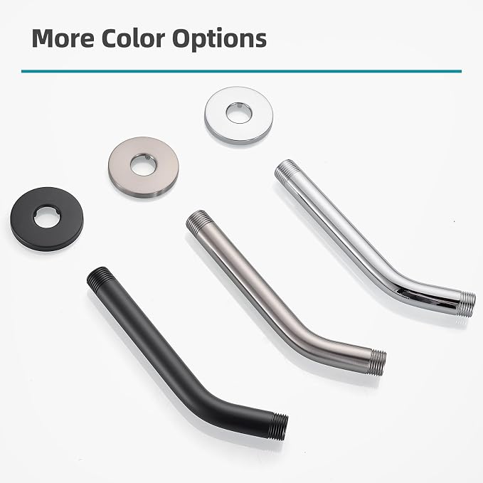 Cobbe Shower Arm with Flange and Teflon Tape, 8-Inches Wall Mounted Shower Pipe - Image 7