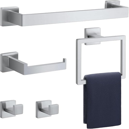 16 in Matte Bathroom Accessories Set, Bath Towel Bar Set, Stainless Steel by Unknown