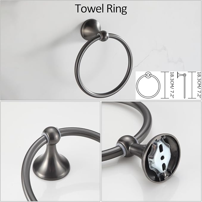 BGL Bathroom Hardware Set Grey Electroplating 4-Piece Bathroom Accessories Set - Image 4