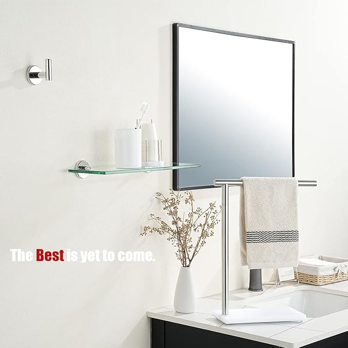 JQK Bathroom Glass Shelf Chrome, Tempered Glass Shower Storage 16 by 5 inches - Image 4
