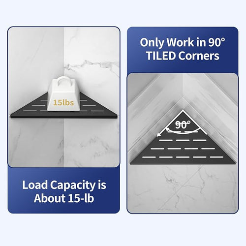 10'' Corner Shower Shelf 2PCS, 304 Stainless Steel Grout in Bathroom Shelves - Image 2
