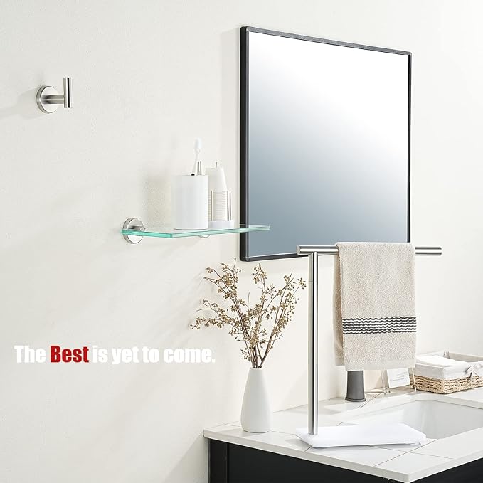 JQK Bathroom Glass Shelf, Tempered Glass Shower Storage 12 by 5 inches - Image 4