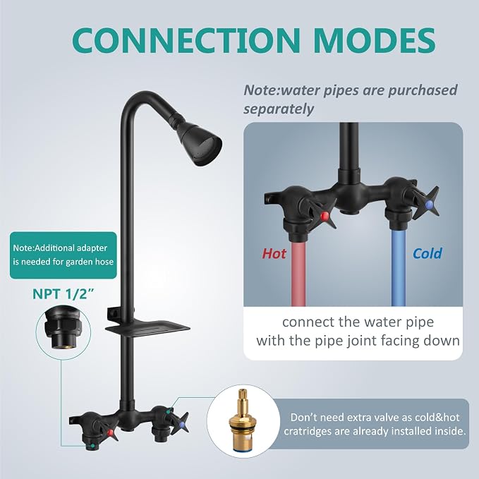 Aolemi Outdoor Shower Kit Fixtures Faucet System - Image 7