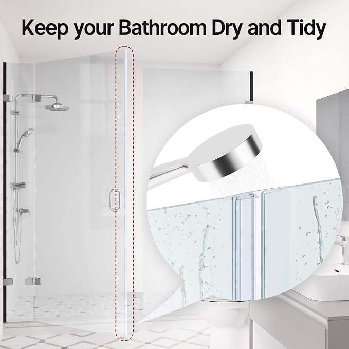 AmazerBath Shower Door Side Seal Strip, Frameless Glass Shower Door Seal Strip - Image 3