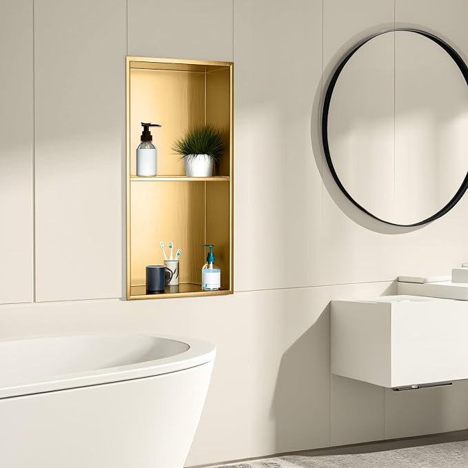 SaniteModar Shower Niche, Stainless Steel Shower Niche 12" X 24" No Tile Needed - Image 2