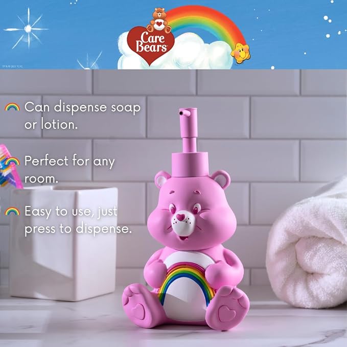 Care Bears Cheer Bear Soap/Lotion/Hand Sanitizer Resin Pump Dispenser, 10.36 - Image 3
