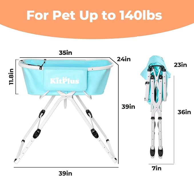 Elevated Portable Dog Bathtub, 5 Height Adjustable Dog Washing Station - Image 2