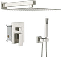 Lordear Rain Shower System 12 Inch Wall Mounted Shower Faucet Set, Brushed by LORDEAR