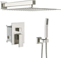 Lordear Rain Shower System 10 Inch Faucet Set Brushed Nickel Finish Stainless by LORDEAR