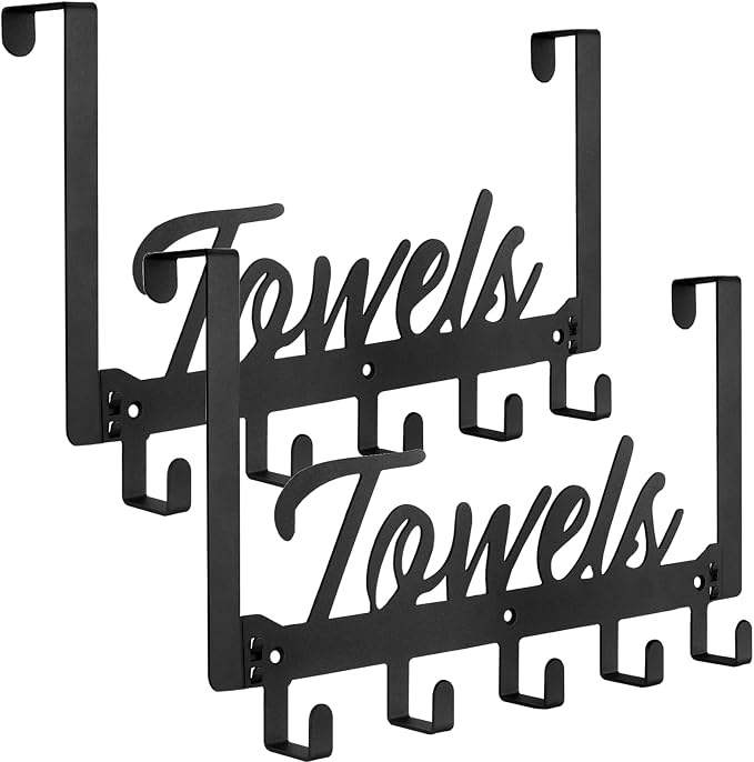 2 Pack Over The Door Hooks, Heavy Duty Over Door Towel Hanger by Azmoncy
