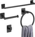 Matte Black Bathroom Accessories Set, 4 Pieces Bathroom Hardware Set, 16 inch by KLJKPA