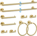 10-Piece Brushed Gold Towel Bar Set Bathroom Hardware Set Include 23.6in Towel by TNOMS
