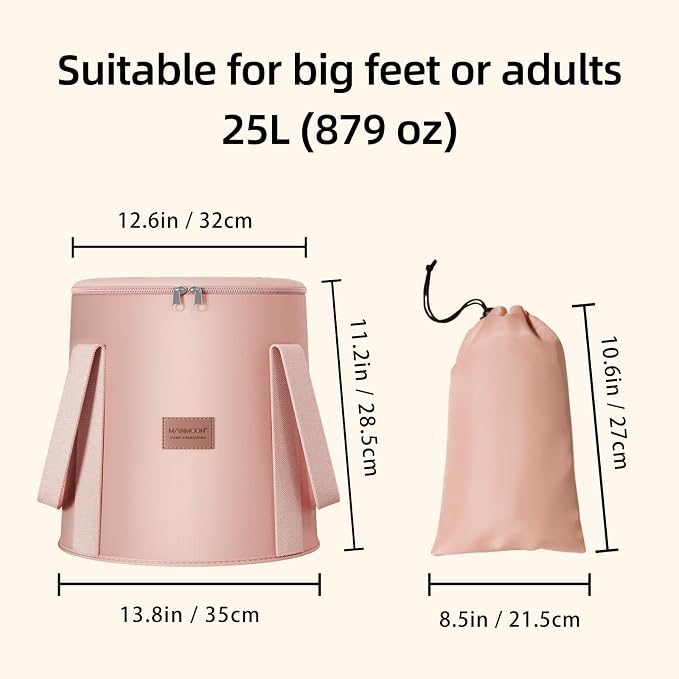 25L Collapsible Bucket Foot Bath Basin, Travel Outdoor Camping Portable Foot - Image 5