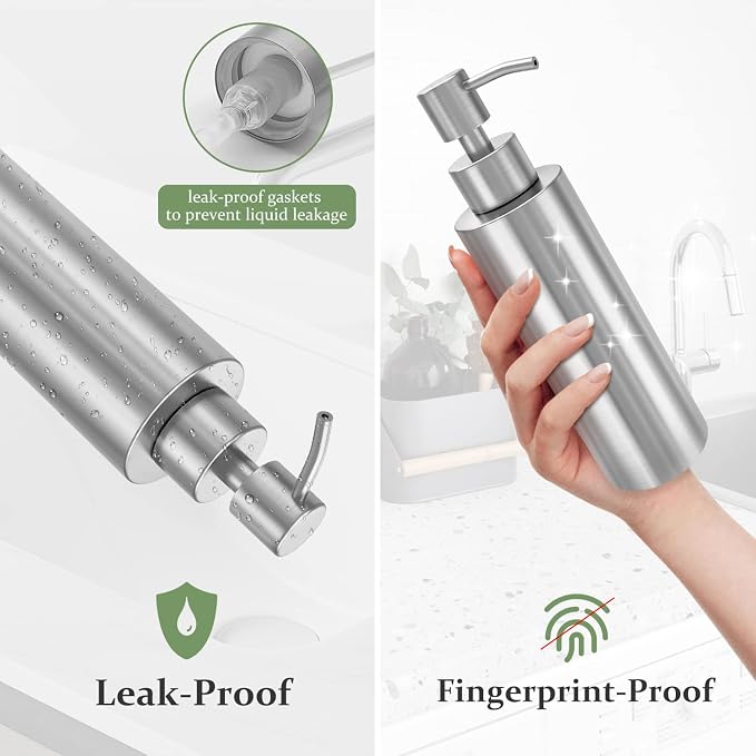ARKTEK -Stainless Steel Countertop soap dispenser Rust Proof Liquid Hand soap - Image 3