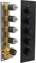 HOMEDEC Black 4-Function Shower Diverter Valve, 4 Ways Thermostatic Brass Mixer by HOMEDEC