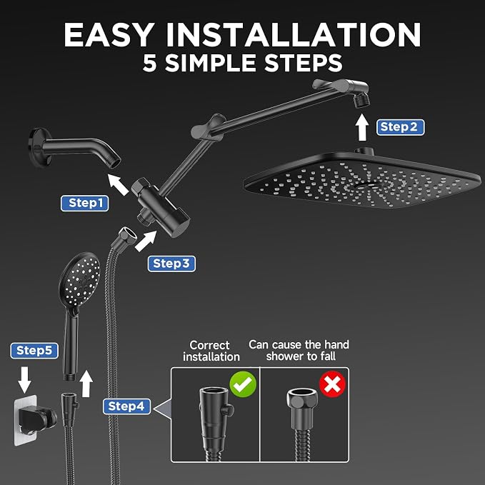 Veken Wide Rain Shower Head - Image 6