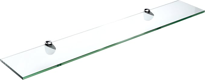 Spancraft Glass P-6x12-Chrome Peacock Glass Shelf by Spancraft