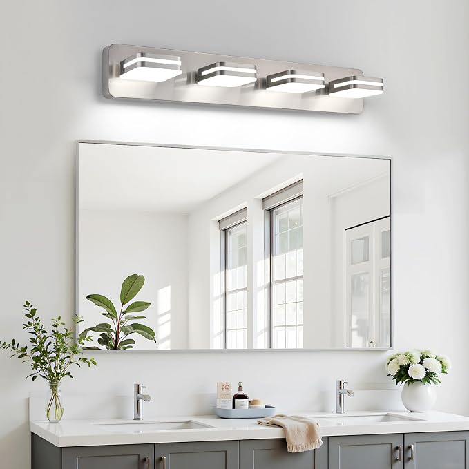 360° Rotate LED Dimmable Bathroom Vanity Light Fixtures, 1600LM Acrylic Brushed - Image 7