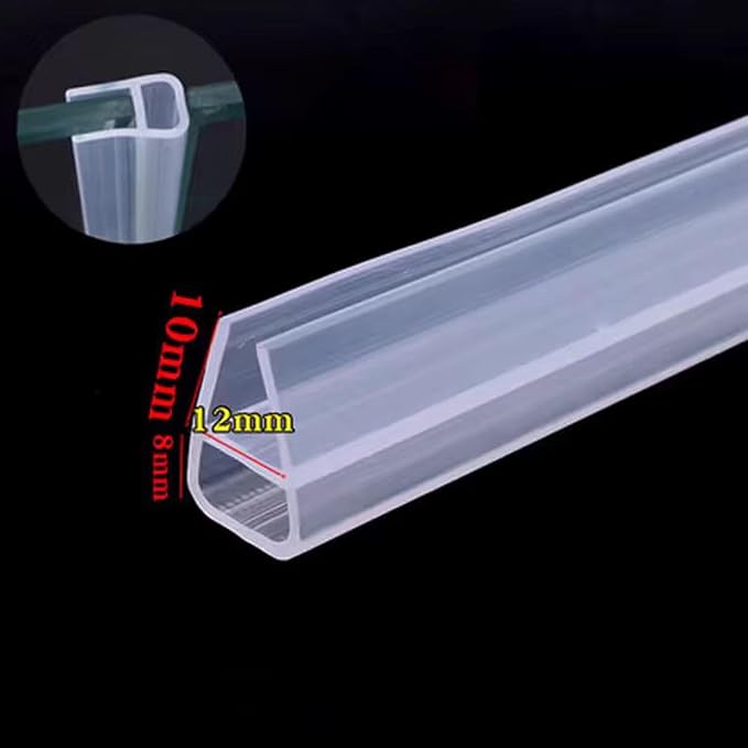 Frameless Soft Shower Door Sweep Seal Drip Rail, Glass Shower Silicone Door - Image 2