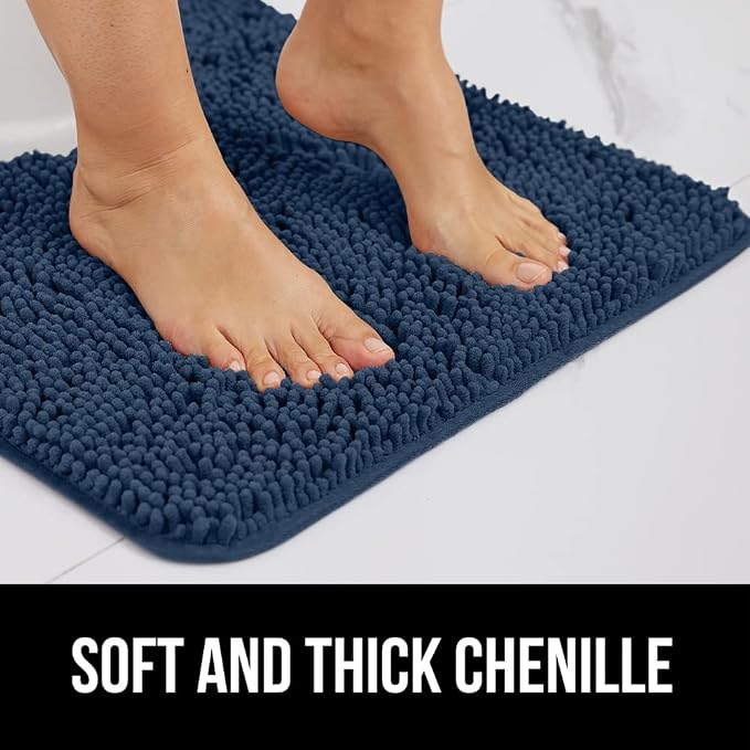 GORILLA GRIP Bath Rug Mat 30x20, Soft Absorbent Chenille, Quick Dry Microfiber - Image 3