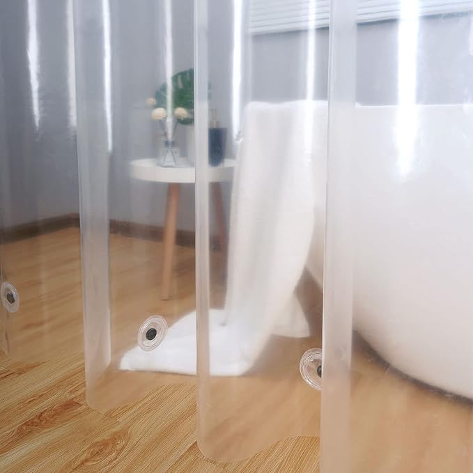 AooHome Eva Clear 48x72 Inches Shower Curtain Liner, See Through Clear 8G - Image 5