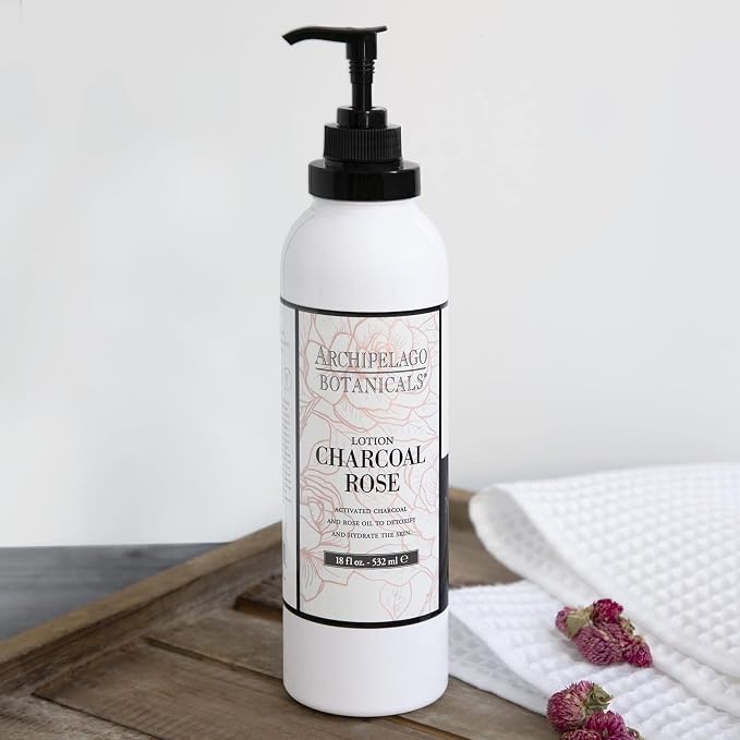 Archipelago Botanicals Charcoal Rose Lotion, Hydrating Charcoal & Rose Body - Image 3