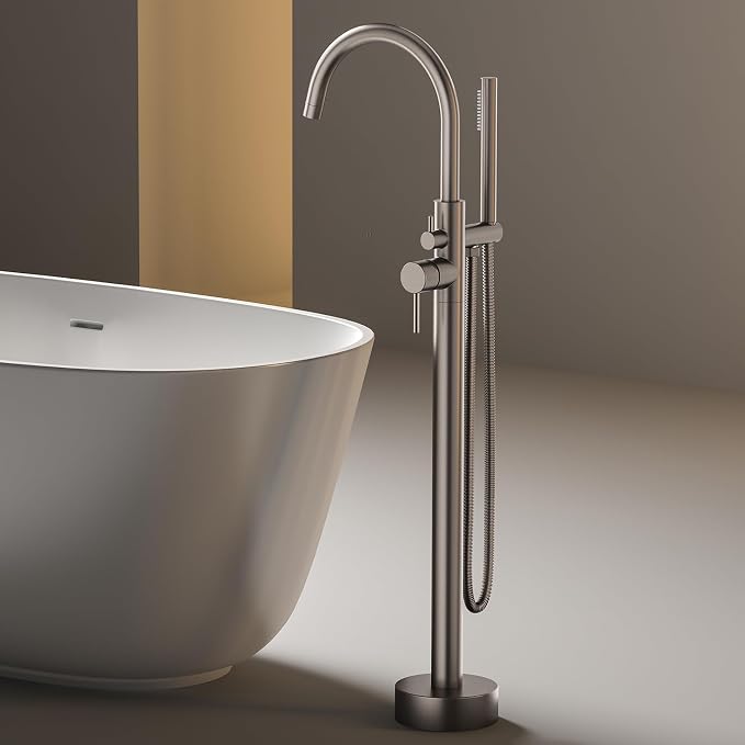 Freestanding Bathtub FaucetFloor Mount Bathtub Filler Shower Mixer Faucet - Image 7