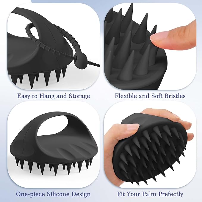 Manmihealth Silicone Back Scrubber & Soft Bath Glove, Silicone Scalp Massager - Image 5