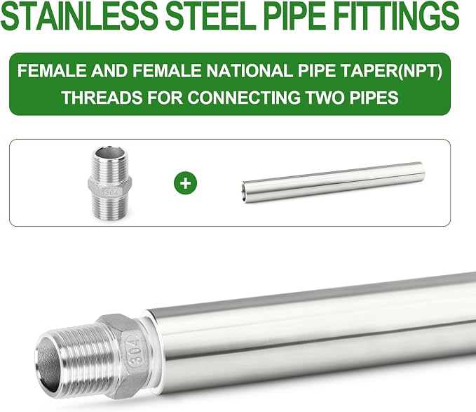 TAISHER 1PCS Stainless Steel Pipe Fittings, 1/2" NPT Female x 1/2" NPT Female - Image 6