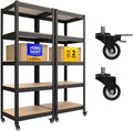 HOMEDANT House 5-Tier Metal Rolling Cart Shelf Rack Casters Heavy Duty by TheBestOrganizingSolution