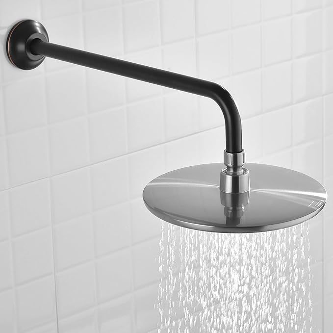 BESTILL 16 Inch L-Shaped Shower Head Extension Arm, Shower Arm and Flange - Image 3