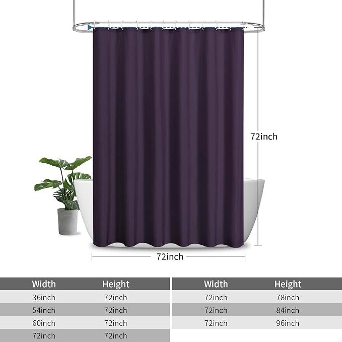 2-in-1 Waterproof Fabric Shower Curtain or Liner, Linen Textured, Breathable - Image 3