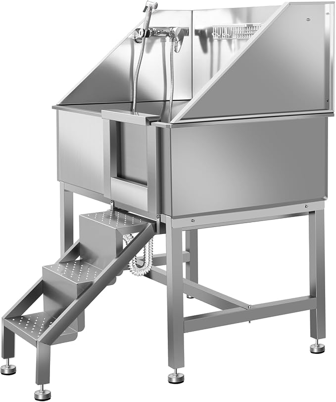 38" Dog Washing Station, Professional Stainless Steel Dog Bathing Station - Image 8